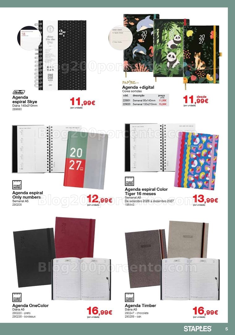 Antevisão Folheto STAPLES Agendas Promoções de 19 outubro a 29 janeiro